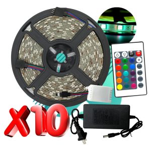 Alternative view of Paquete De 10 Tiras Led Completas 5050 Rgb Multicolor