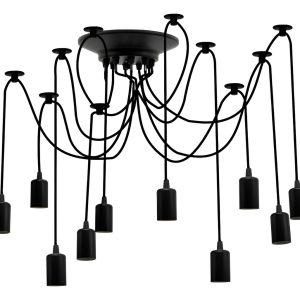 Lámpara De Techo Colgante Vintage Industrial Araña 10 Bases
