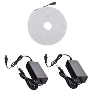 Manguera Tira Neon Led Flexible Luz Calida Con Dos Eiminador