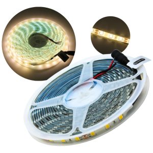 Tira Led 5 Mts 5050 Con Recubrimiento 12v Y Eliminador