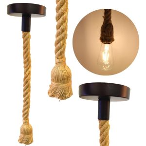 6 Soquets Tipo Soga Colgante Vintage Flexible Lazo Cuerda