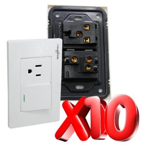 Alternative view of Pack 10 Placas Apagador Escalera Y Contacto Blanco