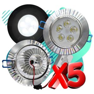 Alternative view of Paquete 5 Lampara Led Empotrar Dirigible Satin 5w Luz Blanca