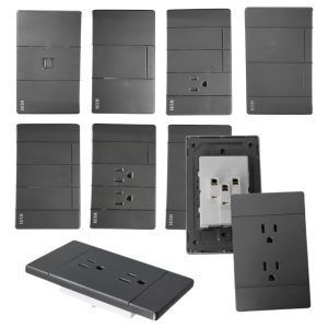 Alternative view of Pack De 5 Placas De Apagadores Y Contactos Grafito A Elegir