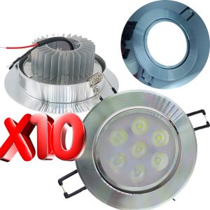Alternative view of 10 Lamparas Spot Led Empotrar Blanco Con Satin 7w Bote