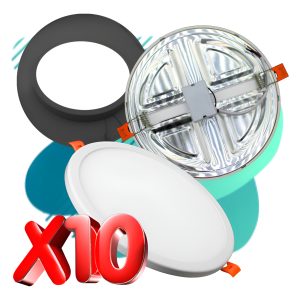 Paquete De 10 Panel Ajustable Led 15w Bote Plafon O Registro