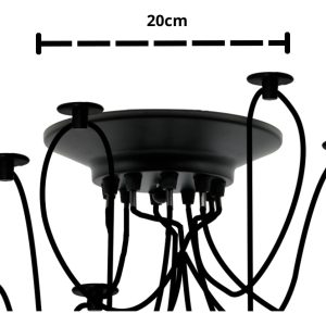 Alternative view of Lámpara De Techo Colgante Vintage Industrial Araña 10 Bases