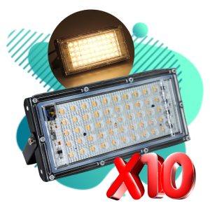 Alternative view of Paquete De 10 Reflectores Luz Cálida Led 50w (500) Lupa