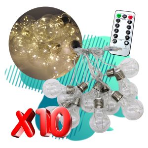 Pack 10 Series Luces Led Vintage Tipo Bombilla 3m Decorativa