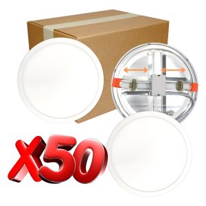 Paquete De 50 Panel Ajustable Led 15w Bote Plafon O Registro