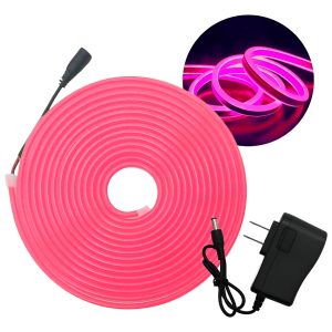 Manguera Tira Neon Led 5 Mts Rosa Con Eliminador 127