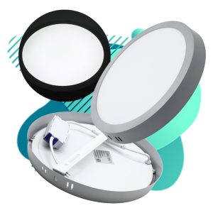 Lampara Panel Led Sobreponer 18w (150w) Orilla Plata