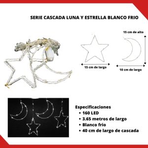 Alternative view of Serie Led Cascada Luna Y Estrella , Color A Legir 4m X.50
