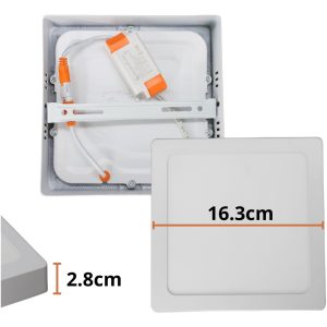Alternative view of Lampara Led Cuadrada De Sobreponer 12w Blanco Calido