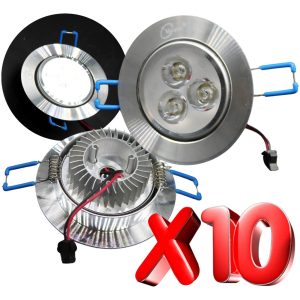 Alternative view of 10 Lamparas Led Dirigible Satin De Empotrar 3x1 3w Completa