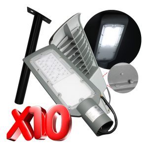 Alternative view of 10 Lampara Urbana Con Fotceld Y Brazo Led 30w (300w) Ip65