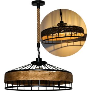Candil Soga Con Jaula Vintage Super Flexible Lazo Decorativo