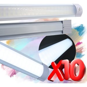 Alternative view of Paquete De 10 Regletas Led Doble Tira 36w Luz Blanca Oferta