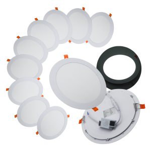 10 Lamparas Panel Led Empotrar Plafon 18w (150w) 22 Cm Estructura Blanco