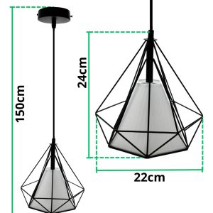 Alternative view of Diamante Negro Minimalista Herraje Vintage De Base E27