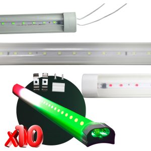 Alternative view of 10 Regletas Tubo Led Tricolor Verde Blanco Rojo 1.2m 18w Mex