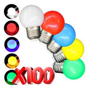 Paquete De 100 Foco G45 Variados E27 Decorativo
