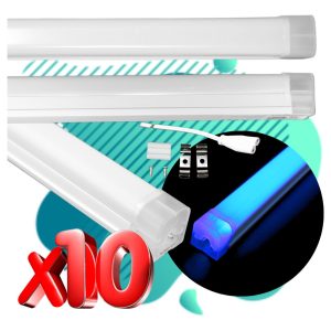 Alternative view of Paquete De 10 Regleta Tubo Led Azul De 20w 1.20 M