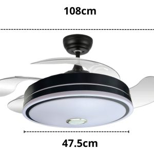 Alternative view of Lampara Led Ventilador Aspa Retráctil C/ Bocina Bluetooth
