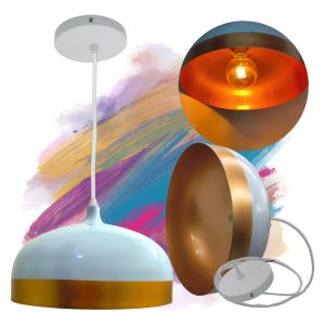 Alternative view of Lampara Colgante Decorativo Moderno Blanco Con Dorado