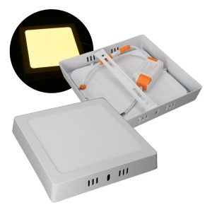 Lampara Led Cuadrada De Sobreponer 12w Blanco Calido