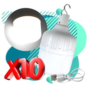 Alternative view of Paquete De 10 Focos Bala Recargable 15w Luz Blanca Portatil