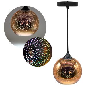 Lampara Colgante De Cristal Vintage Minimalista Esfera