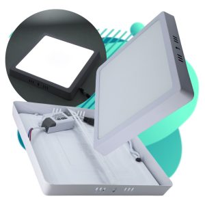 Alternative view of Lampara Led Cuadrada De Sobreponer 18w (150w) Luz Blanca