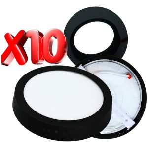Alternative view of 10 Lamparas De Sobreponer Led 12w (90w) Aro Negro L Blanca