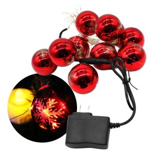 Esferas Serie Navideña De Luces Led Rojas Luz Calida 3.8m