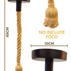 Alternative view of 6 Soquets Tipo Soga Colgante Vintage Flexible Lazo Cuerda