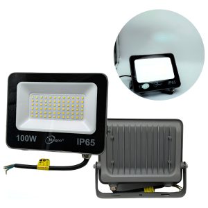 10 Reflectores Led 100w Slim Luz Blanca P/ Exterior 110-220