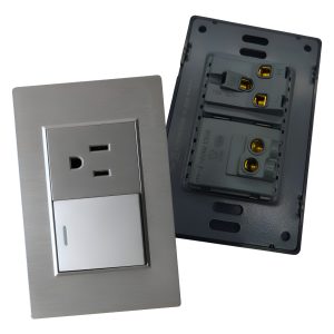 Paquete De 10 Placas Con Apagador Y Contacto Grafito Inox