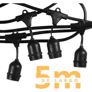 Alternative view of Serie De Luces Led 10 Focos Renovables 5m Guirnalda E27 Ext