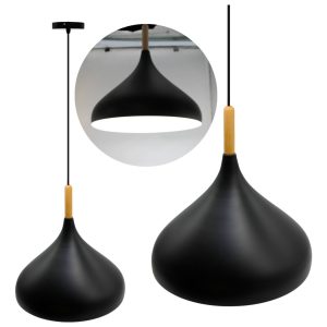 Lampara Colgante Minimalista Entrada E27 Kiss Negro Deco