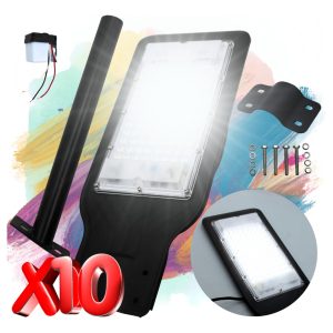 Alternative view of 10 Lamparas Suburbana Led 100w Con Brazo Megaluz