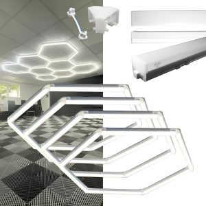 Paquete De 4 Lamparas Hexagonales 120w (6500k) Blanco Frio