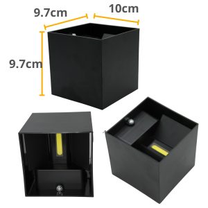 Alternative view of Lampara Led Arbotante Cubo Negro Vintage 12w 3 Temperaturas