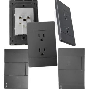 Pack De 5 Placas De Apagadores Y Contactos Grafito A Elegir