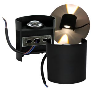 Arbotante Led 4w Pared Negro Luz Blanca Cálida 3000k