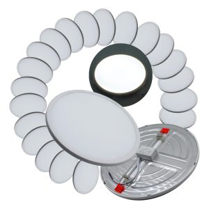 Caja De 20 Lámparas Led Ajustables Spot 24w Panel Redonda
