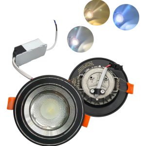 Lampara Empotrar Led 5w Color Negro Satin De 3 Tonos De Luz