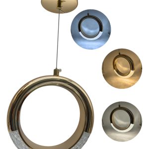 Lampara Colgante Decorativa Minimalista Anillo Dorado