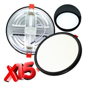 Alternative view of Pack 15 Plafón Ajustable Negro 15w Led Frío 6500k