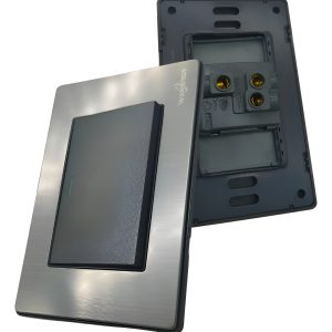 Paquete De 10 Placas Con Apagador Sencillo Plateado